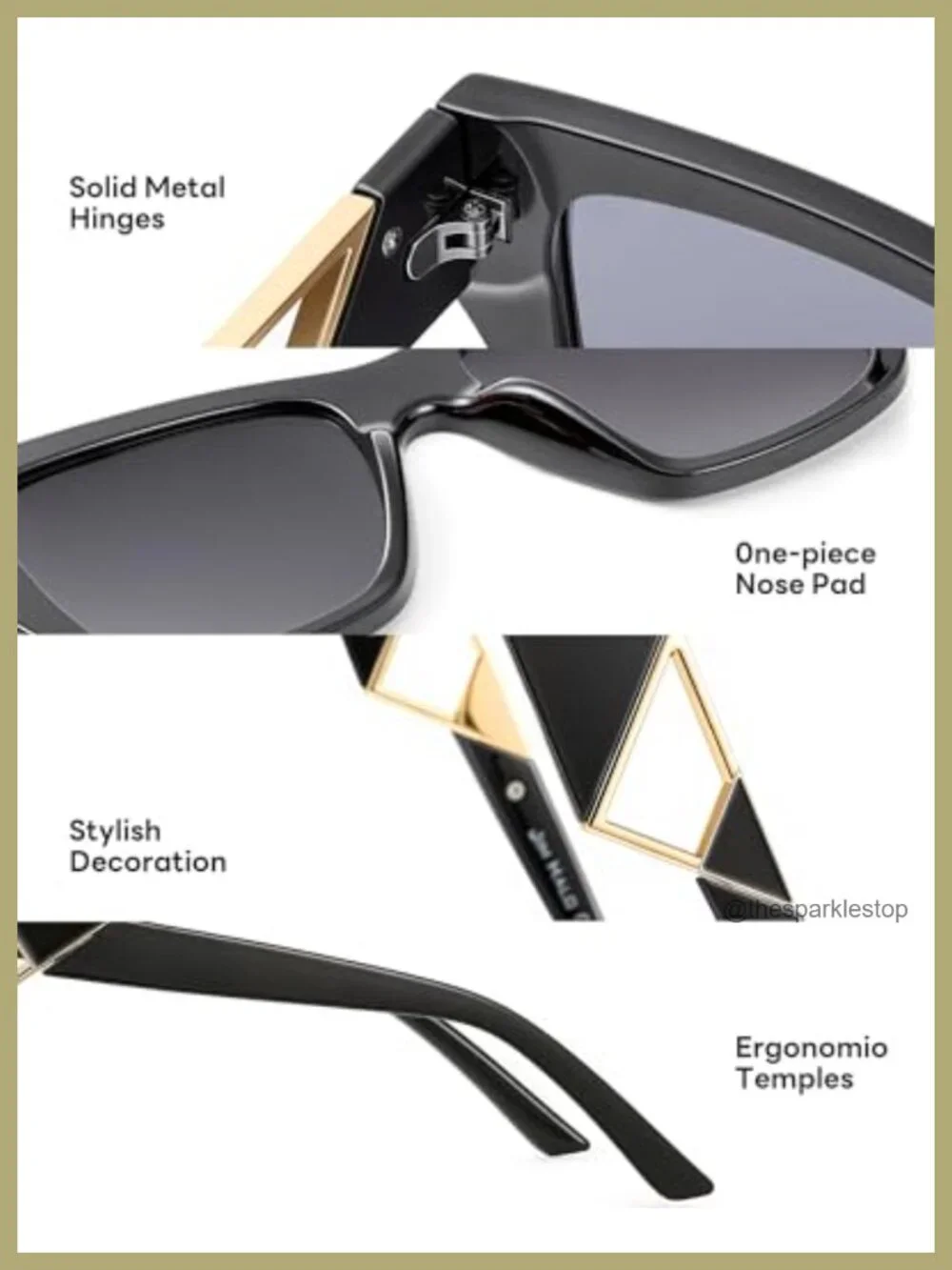 Oversized Square Polarized Sunglasses UV400 Women Retro Trendy Shades